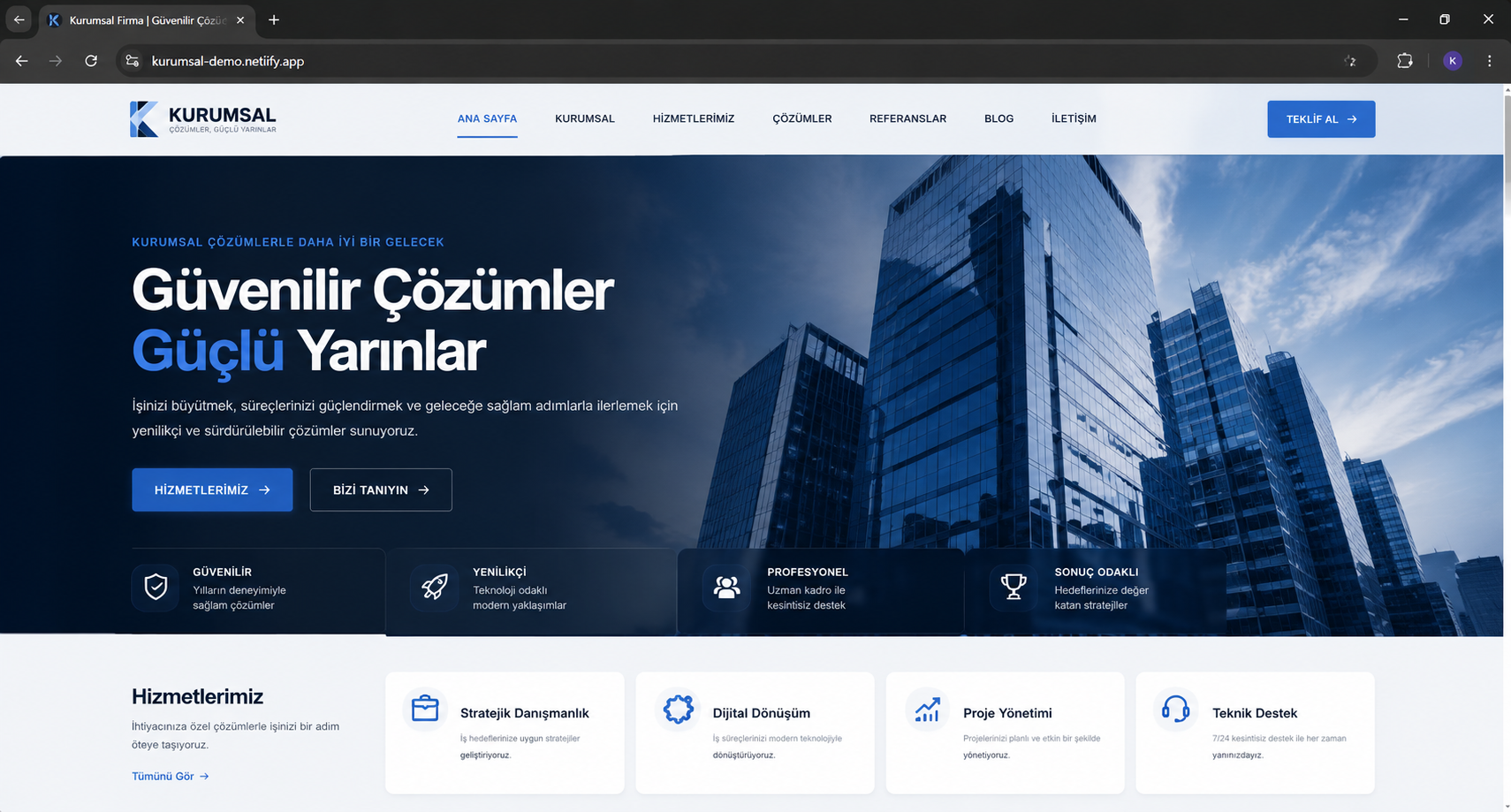 Kurumsal Firma Web Sitesi Demo